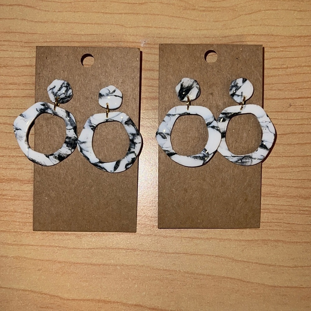 Black and white earrings